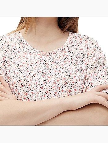 Pijama Curto Floral Branco de Grávida Mamalicious Biker