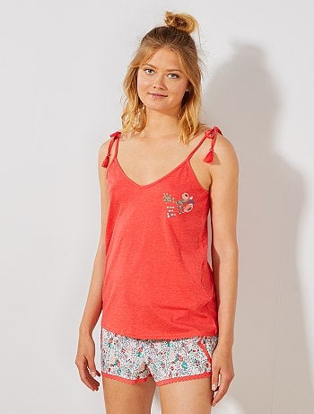 Pijama curto florido - Kiabi