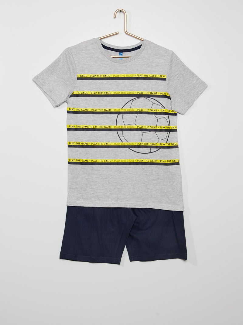 Pijama curto 'Futebol' Azul - Kiabi