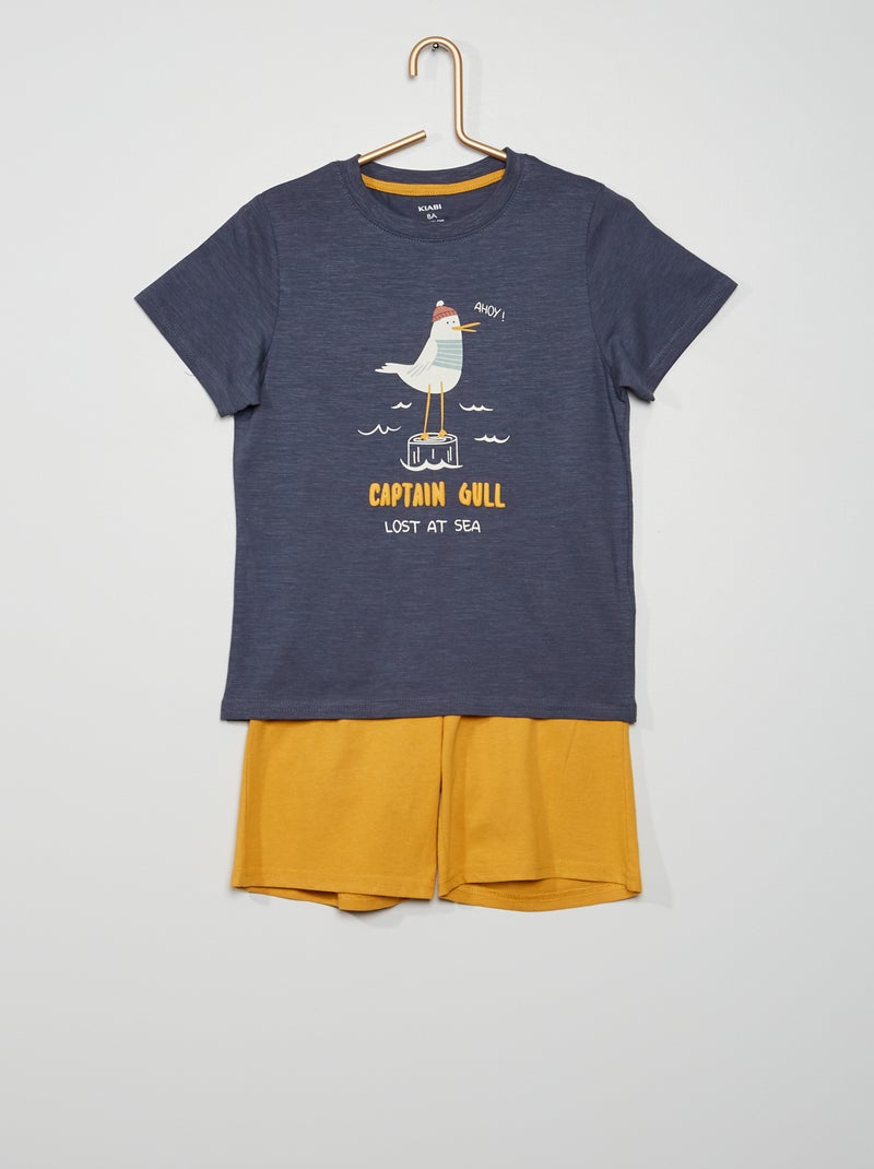 Pijama curto 'gaivota' AZUL - Kiabi