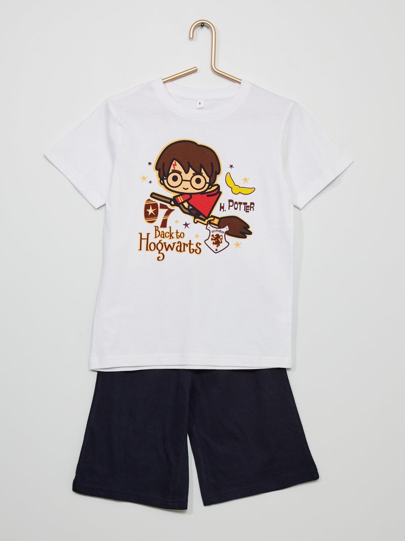 Pijama curto 'Harry Potter' Branco/ Preto - Kiabi