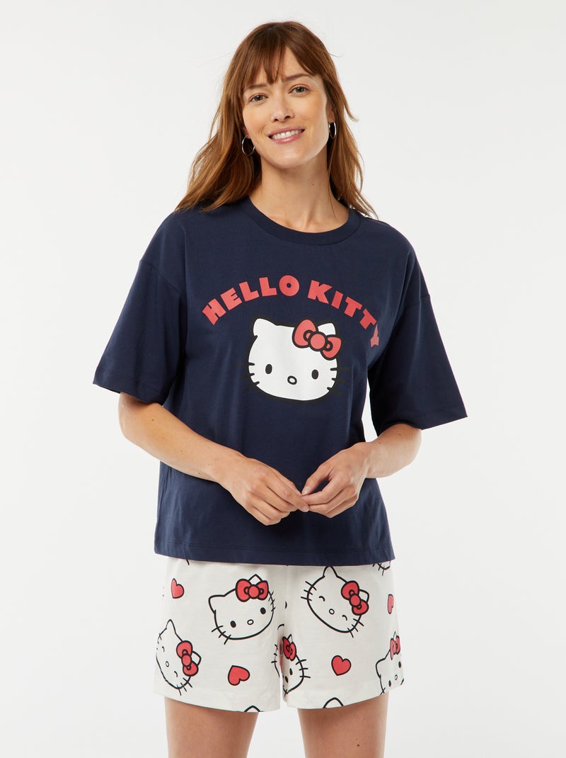 Pijama curto 'Hello Kitty'  - 2 peças Azul - Kiabi