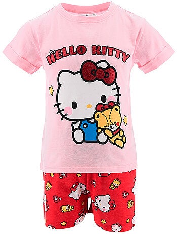 Pijama curto hello kitty rosa menina | licença oficial