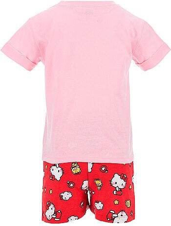 Pijama curto hello kitty rosa menina | licença oficial