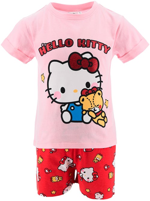 Pijama curto hello kitty rosa menina | licença oficial - Kiabi Pijama curto hello kitty rosa menina | licença oficial - Kiabi