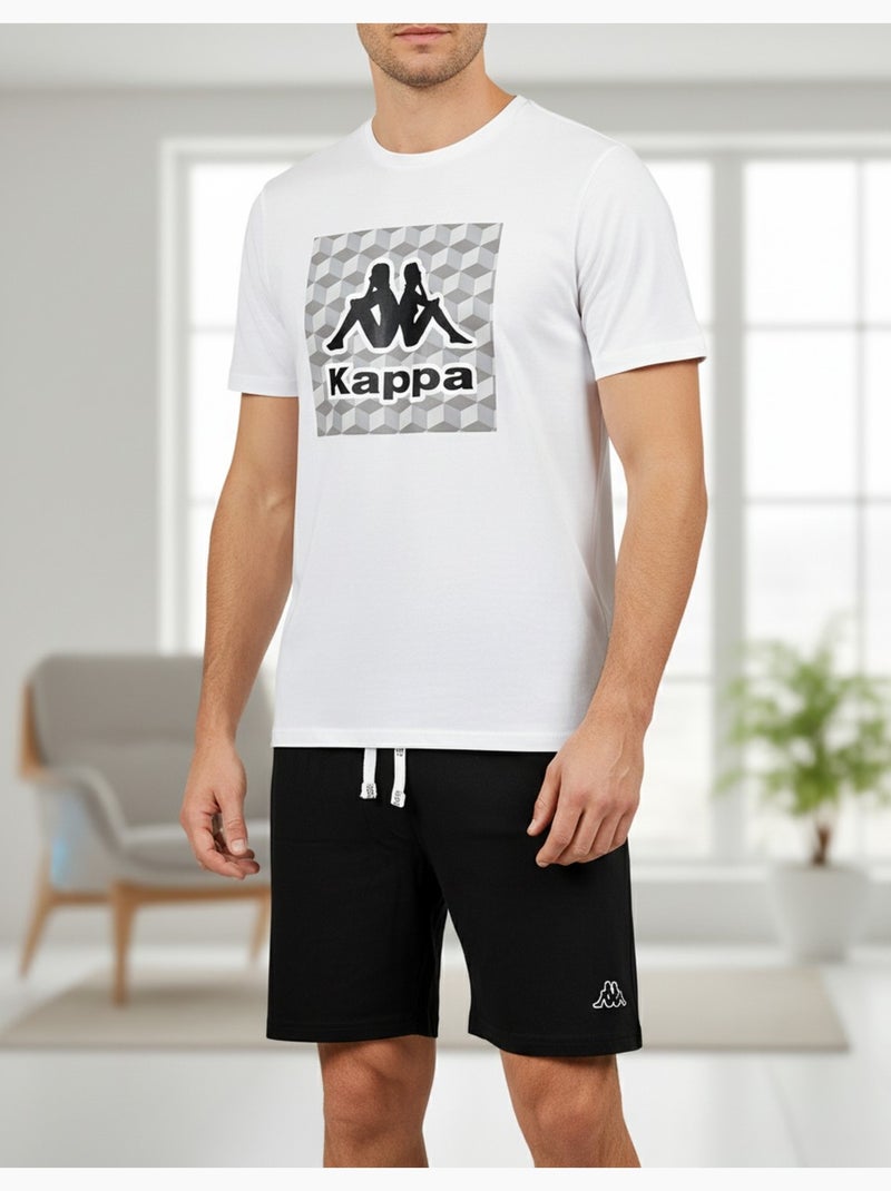 Pijama Curto Homem Algodão KAPPA Branco - Kiabi