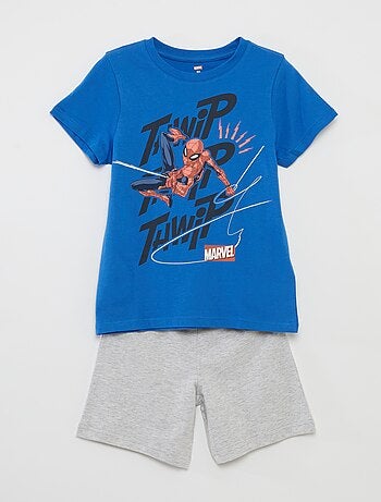 Pijama curto 'Homem-Aranha' 'Marvel' - 2 peças