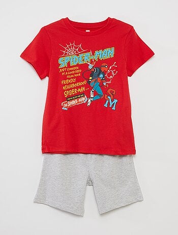 Pijama curto 'Homem-Aranha' 'Marvel' - 2 peças