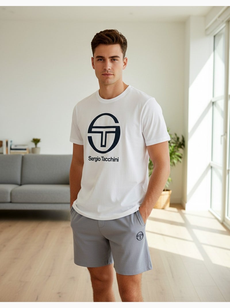 Pijama Curto Homem SERGIO TACCHINI Branco/Jeans - Kiabi