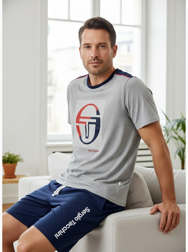 Pijama Curto Homem SERGIO TACCHINI Cinza azul-marinho - Kiabi
