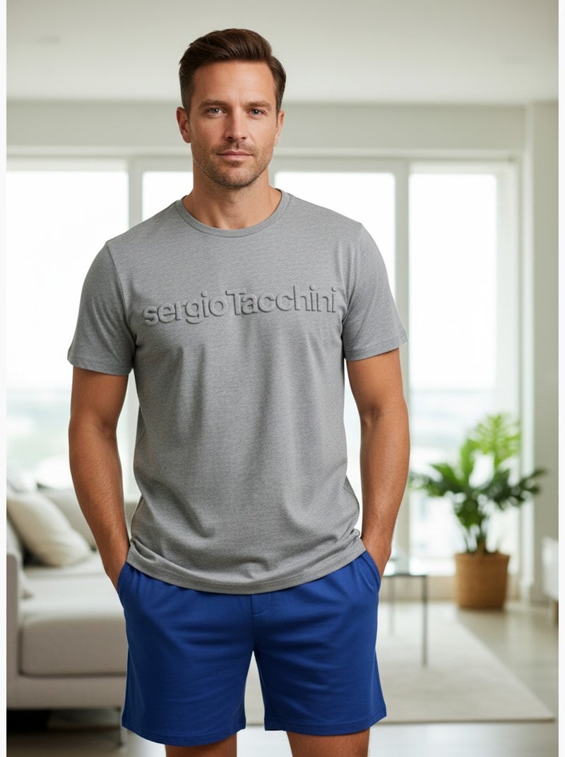 Pijama Curto Homem SERGIO TACCHINI Cinza-azul - Kiabi