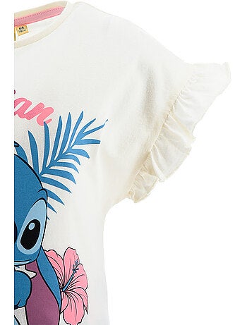 Pijama curto lilo & stitch branco menina | licença oficial