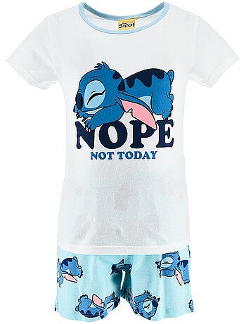 Pijama curto lilo & stitch branco menina | licença oficial