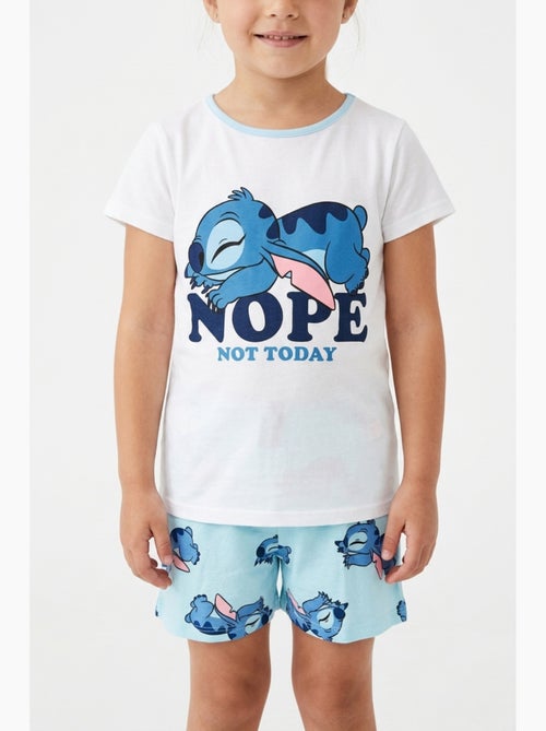 Pijama curto lilo & stitch branco menina | licença oficial - Kiabi