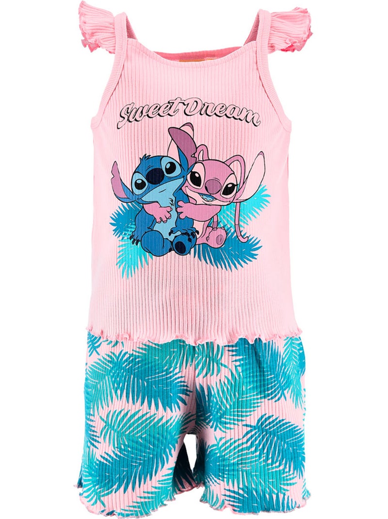Pijama curto lilo & stitch rosa menina | licença oficial Rosa - Kiabi