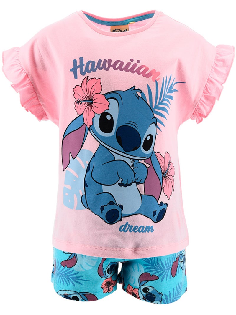 Pijama curto lilo & stitch rosa menina | licença oficial Rosa - Kiabi