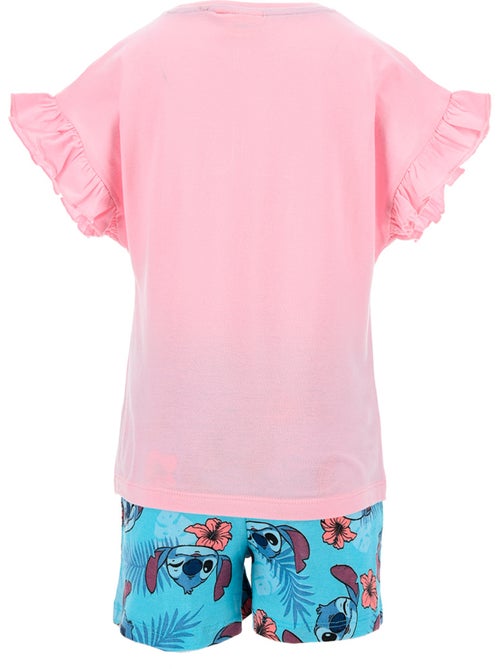Pijama curto lilo & stitch rosa menina | licença oficial - Kiabi