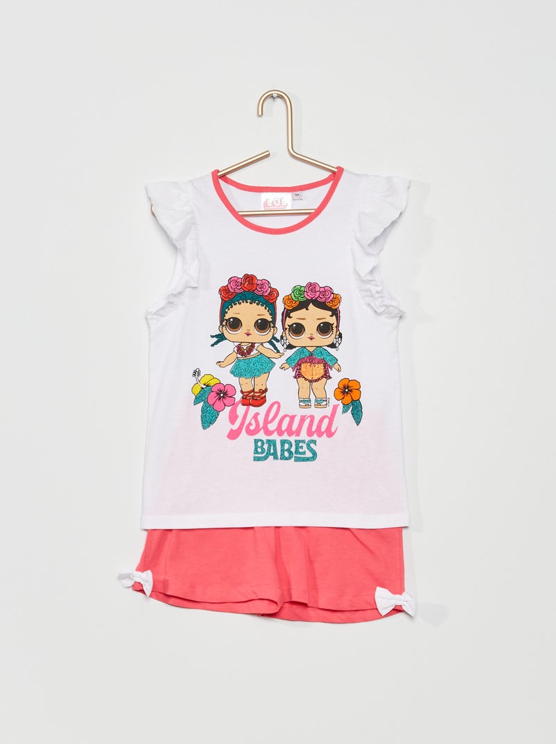Pijama curto  'L.O.L. Surprise!' - 2 peças Branco/ Rosa - Kiabi