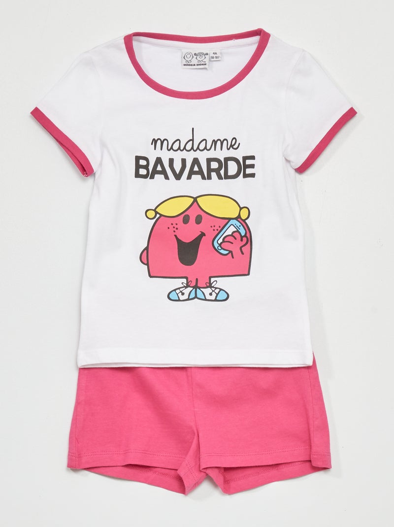 Pijama curto 'Madame bavarde' BRANCO - Kiabi
