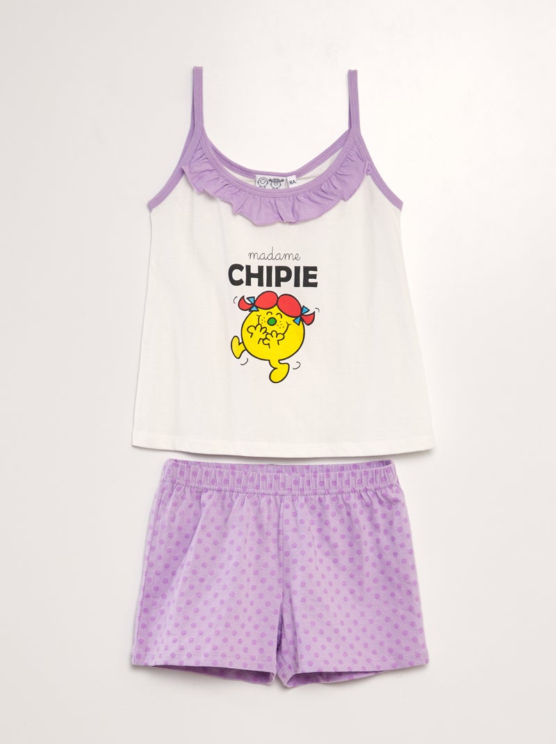 Pijama curto 'Madame Chipie' - 2 peças BRANCO - Kiabi
