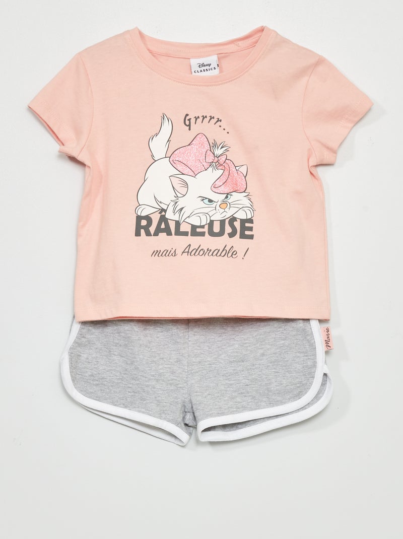 Pijama curto 'Maria' 'Disney' - 2 peças Rosa/ Cinza - Kiabi