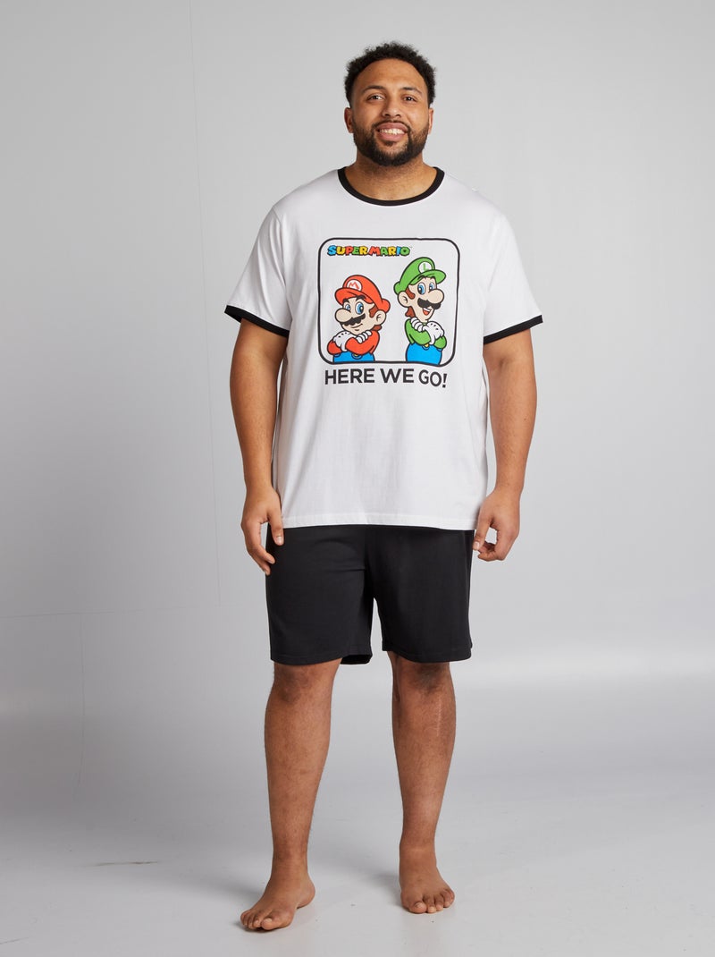 Pijama curto 'Mario' calções + t-shirt - 2 peças PRETO - Kiabi