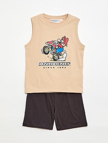 Pijama curto 'Mario Kart' + t-shirt - 2 peças