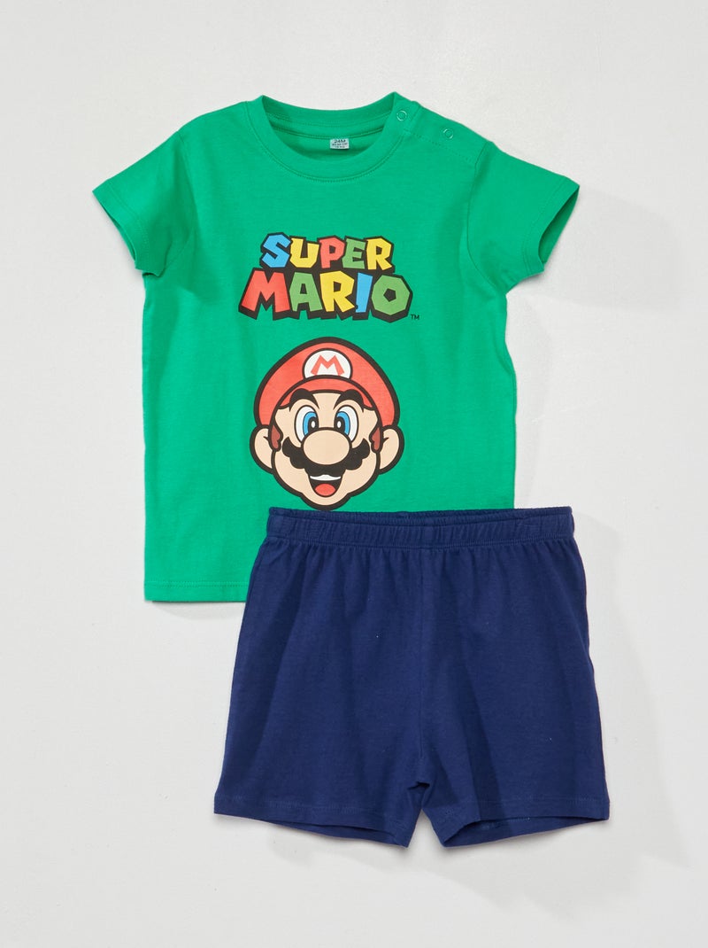 Pijama curto 'Mário' 'Nintendo' - 2 peças Verde / Azul - Kiabi