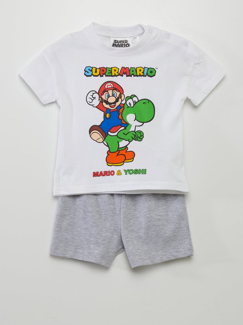 Pijama curto 'Mario & Yoshi' - 2 peças CINZA - Kiabi