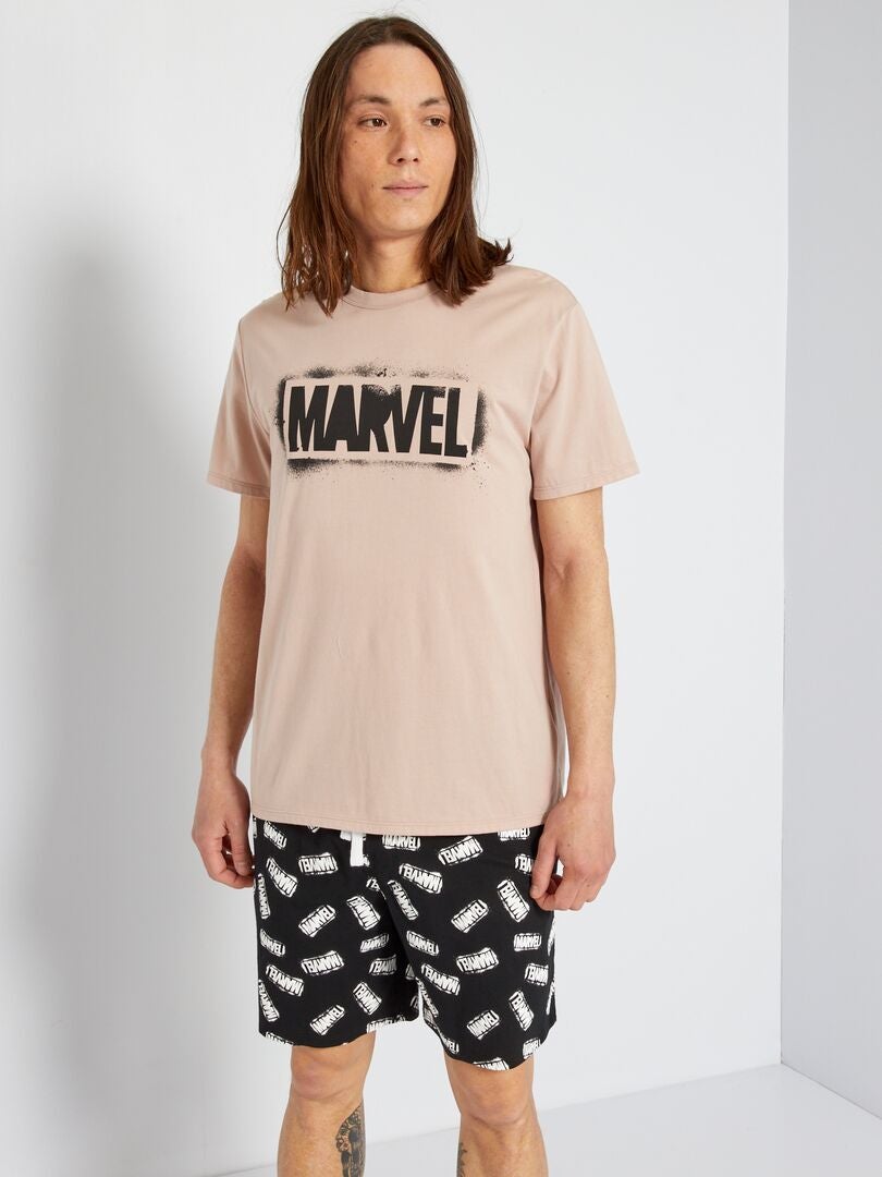 Pijama curto 'Marvel' em jersey - 2 peças PRETO - Kiabi