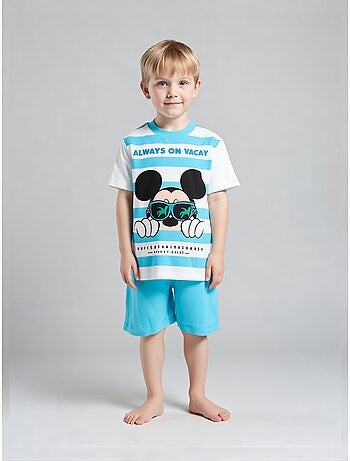 Pijama curto mickey mouse azul menino | licença oficial