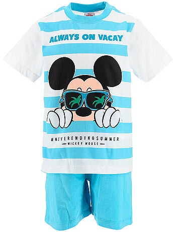 Pijama curto mickey mouse azul menino | licença oficial