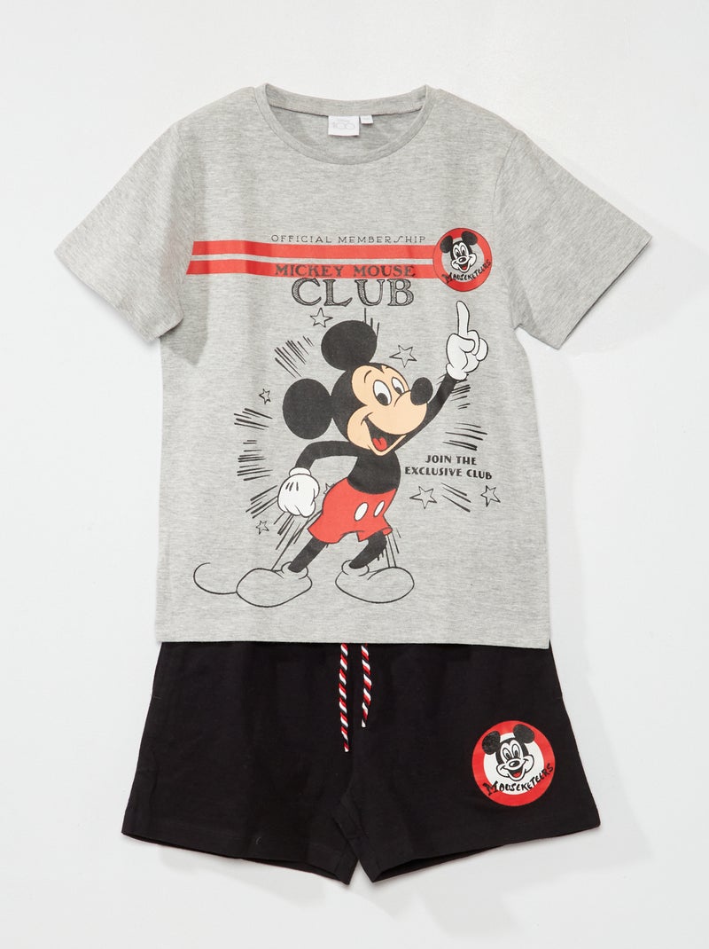 Pijama curto 'Mickey Mouse Club' - 2 peças Cinza - Kiabi
