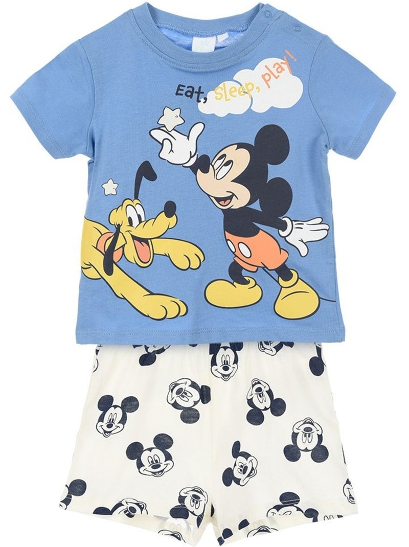 Pijama curto mickey mouse menino | licença oficial Azul - Kiabi