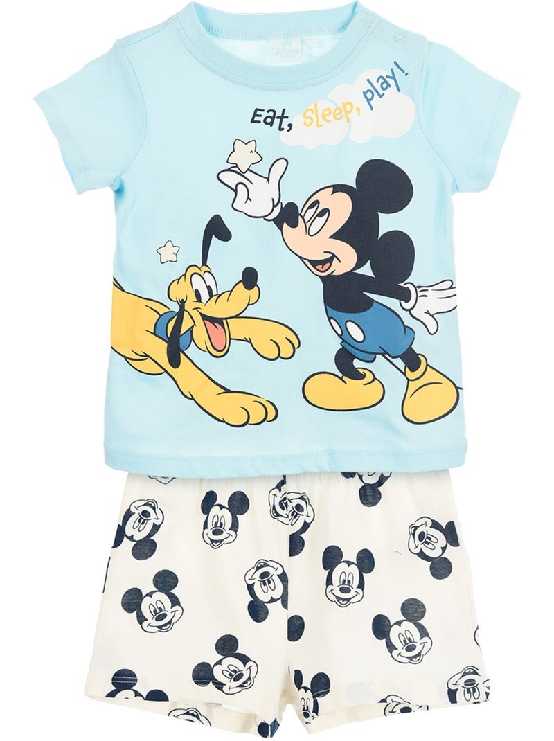Pijama curto mickey mouse menino | licença oficial Azul - Kiabi