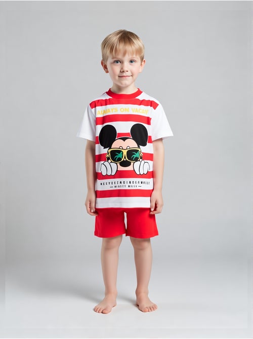 Pijama curto mickey mouse vermelho menino | licença oficial - Kiabi Pijama curto mickey mouse vermelho menino | licença oficial - Kiabi