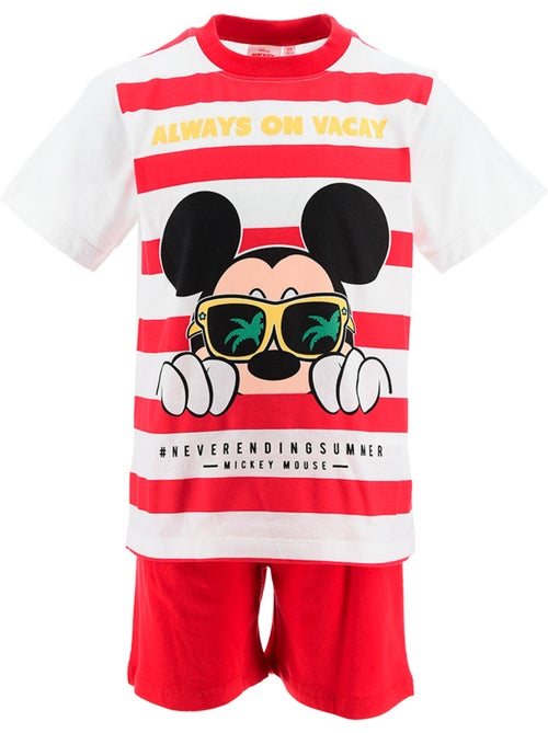 Pijama curto mickey mouse vermelho menino | licença oficial - Kiabi Pijama curto mickey mouse vermelho menino | licença oficial - Kiabi