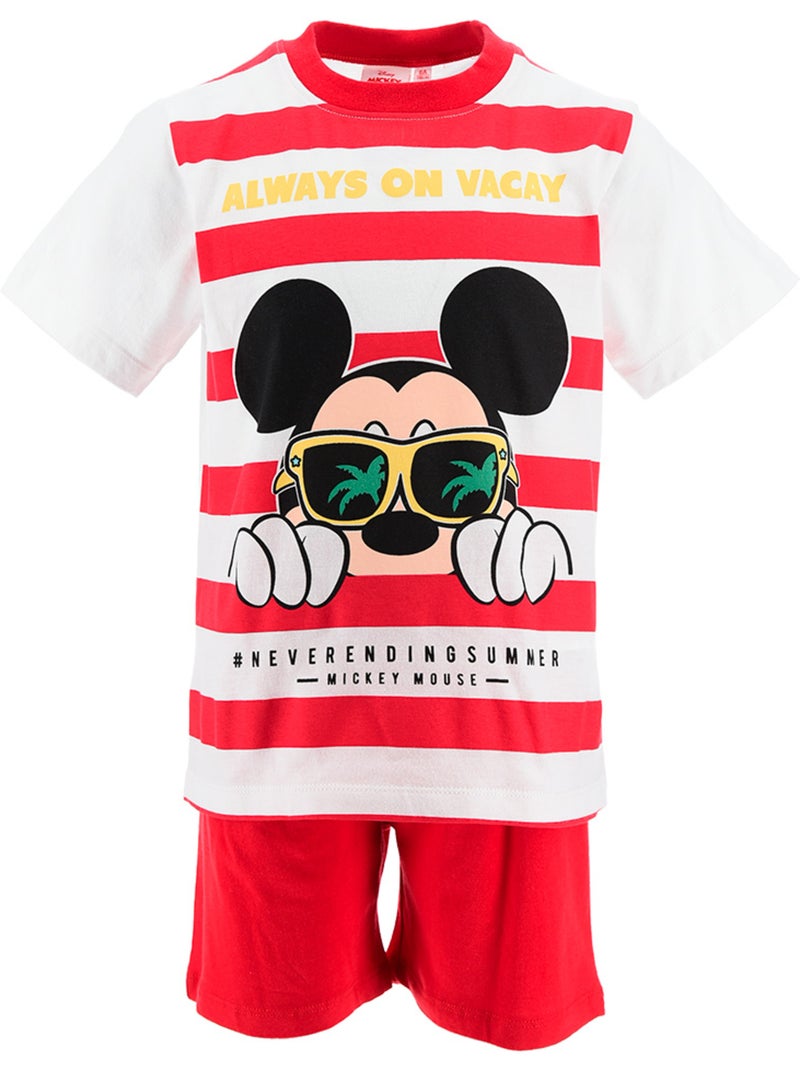 Pijama curto mickey mouse vermelho menino | licença oficial Vermelho - Kiabi