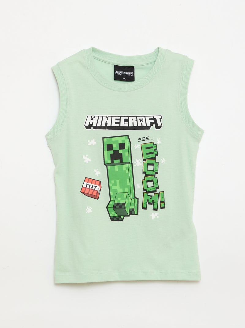 Pijama curto 'Minecraft' Verde - Kiabi