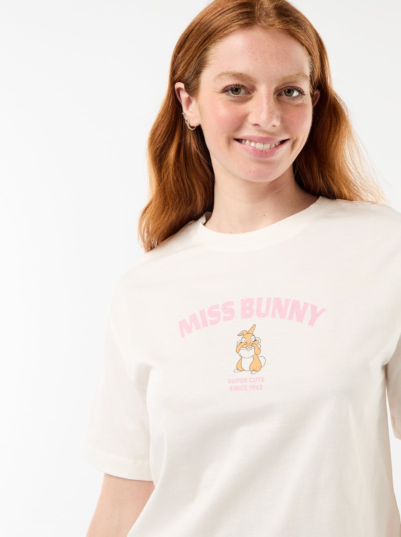 Pijama curto 'Miss Bunny' - 2 peças Branco - Kiabi
