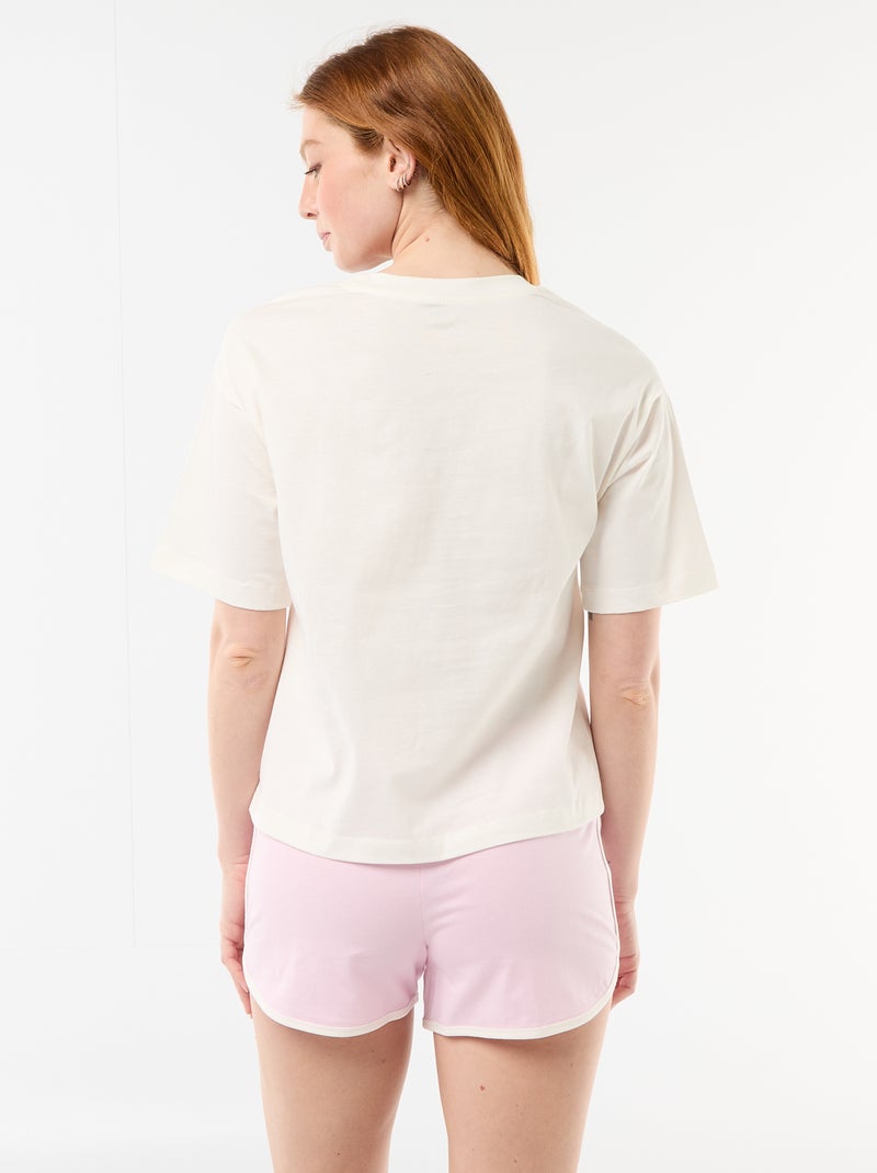 Pijama curto 'Miss Bunny' - 2 peças Branco - Kiabi