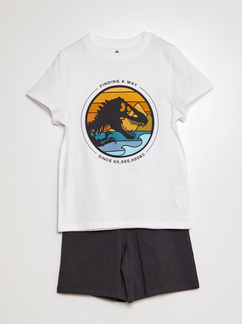 Pijama curto 'Mundo Jurássico' - 2 peças BRANCO - Kiabi