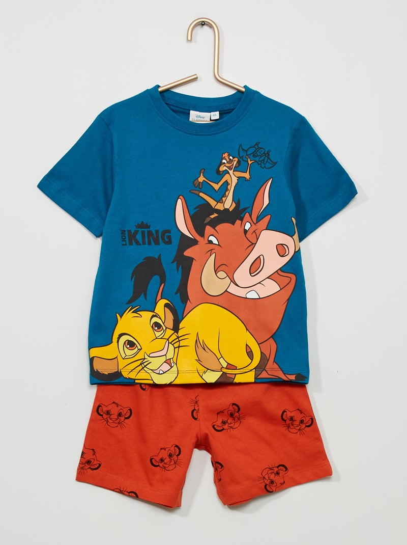Pijama curto 'O Rei Leão' 'Disney' - 2 peças Azul/ Laranja - Kiabi