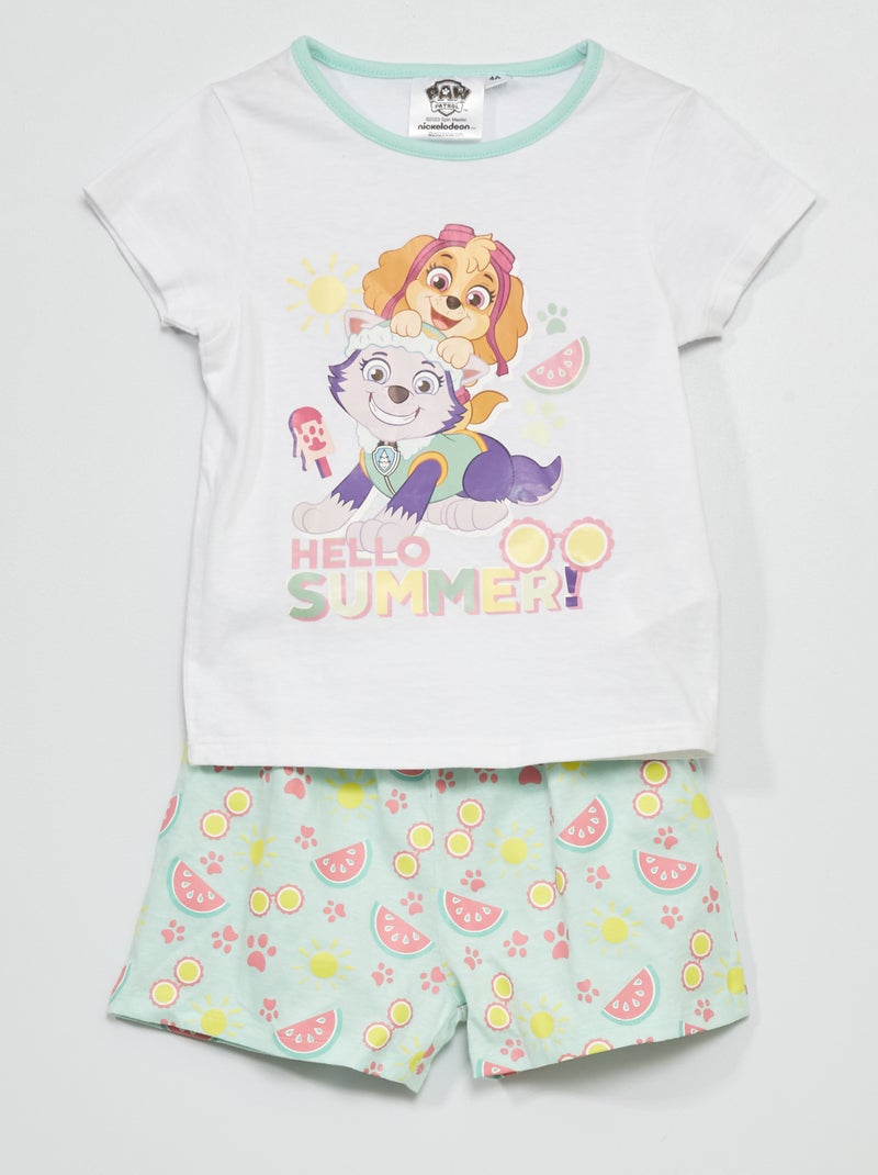 Pijama curto 'Patrulha Pata' - 2 peças Branco - Kiabi