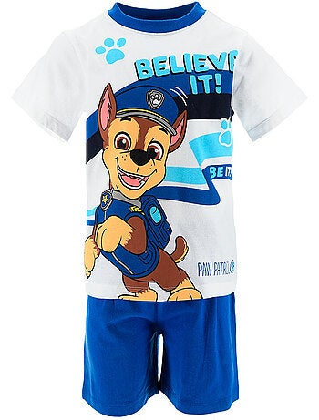 Pijama curto paw patrol branco menino | licença oficial