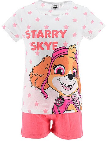 Pijama curto paw patrol coral menina | licença oficial
