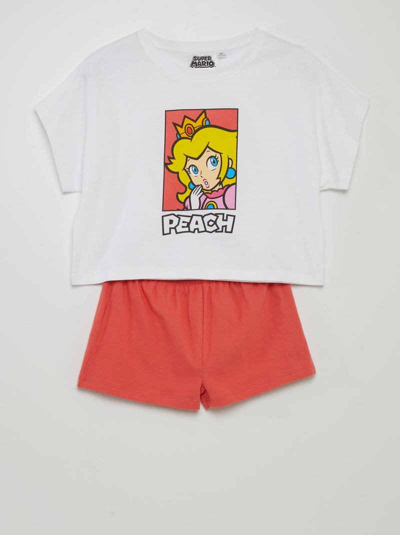 Pijama curto 'Peach'  - 2 peças BRANCO - Kiabi
