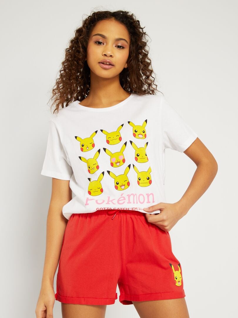 Pijama curto 'Pikachu' em jersey - 2 peças Bordô - Kiabi