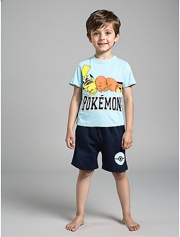 Pijama curto pokémon azul menino | licença oficial