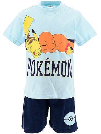 Pijama curto pokémon azul menino | licença oficial